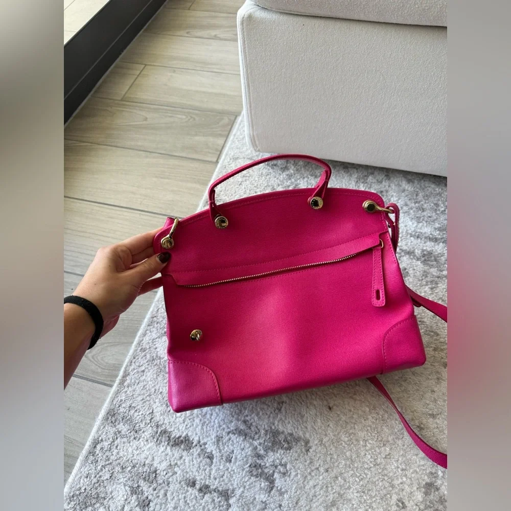 NWOT FURLA Piper leather MEDIUM Handbag CLOSE BODY SATCHEL PINK